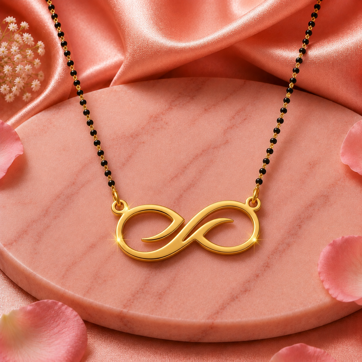Elegant Infinity Mangalsutra Necklace for Women | Gold Tone