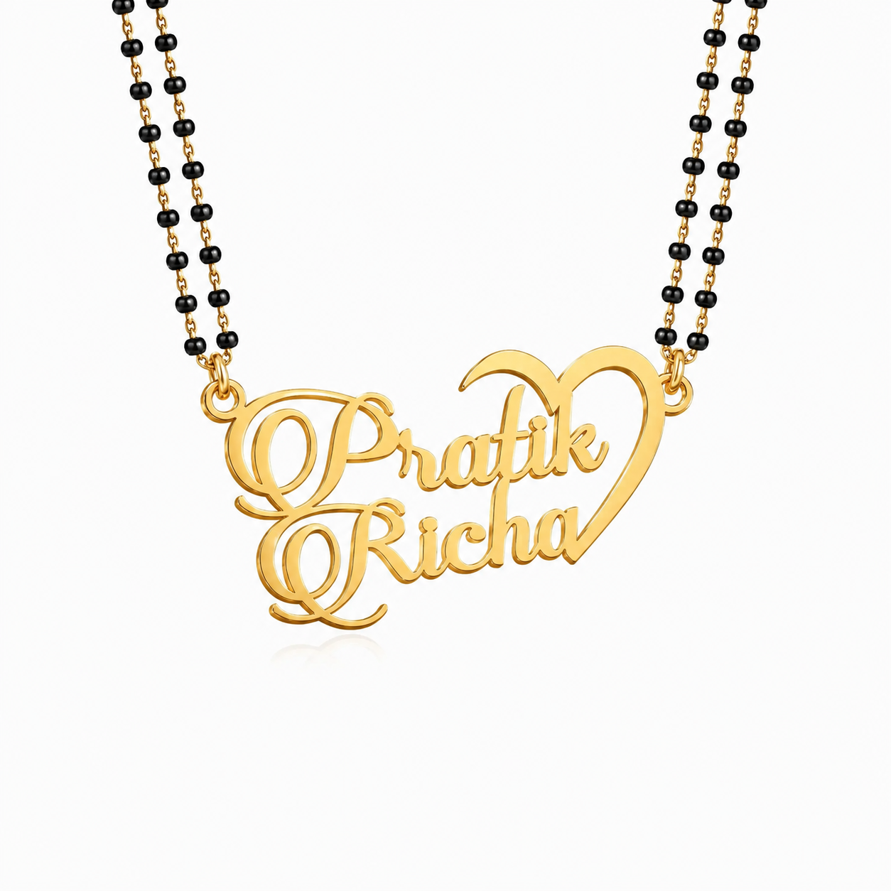 Personalized Couple Name Mangalsutra with Heart Design