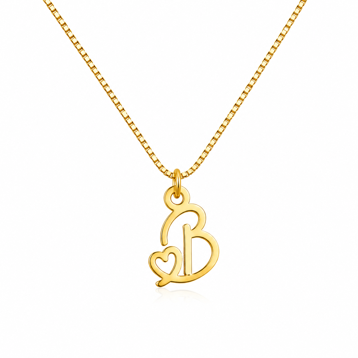 personalized initial cutout heart latter necklace