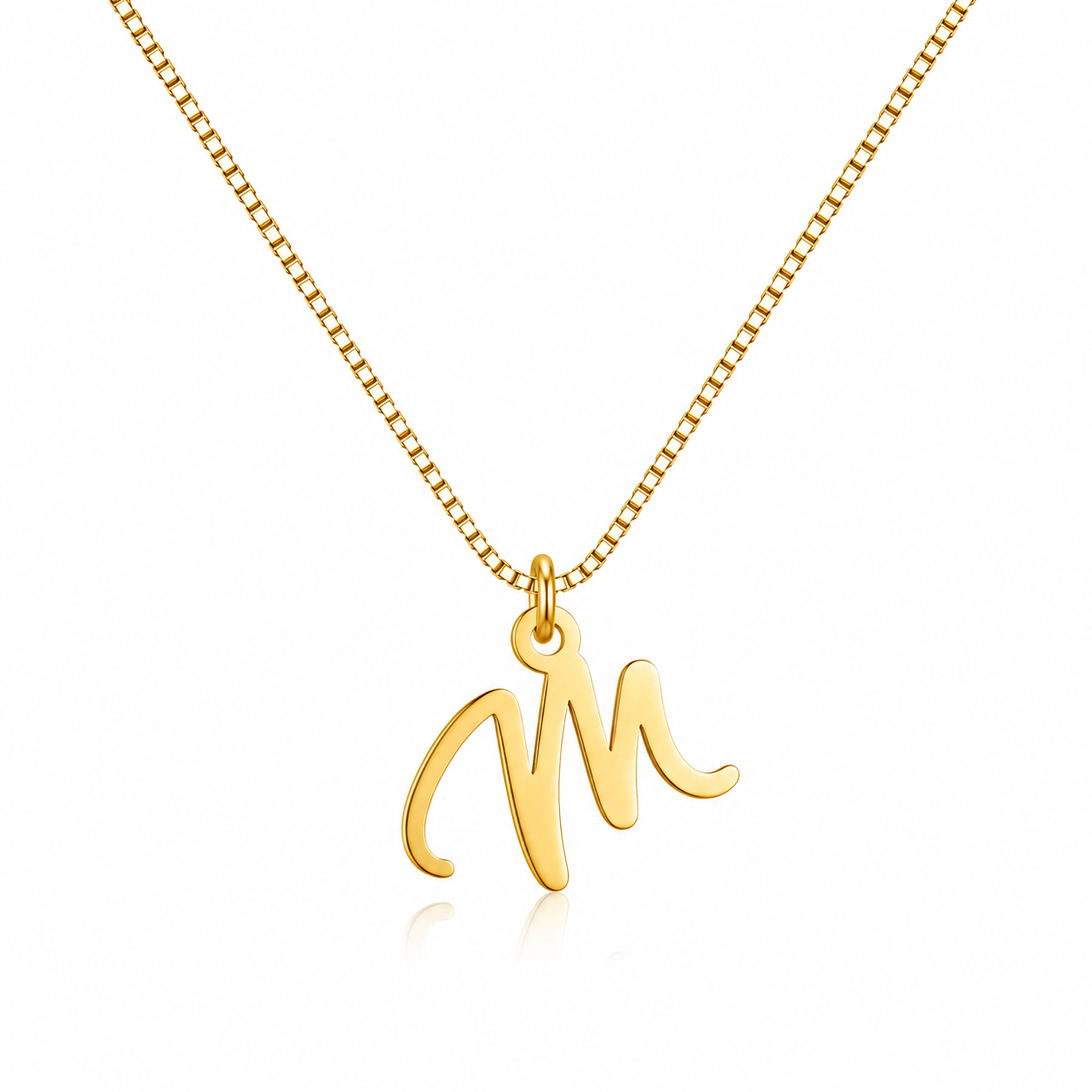 personalized cursive initial latter pendant necklace