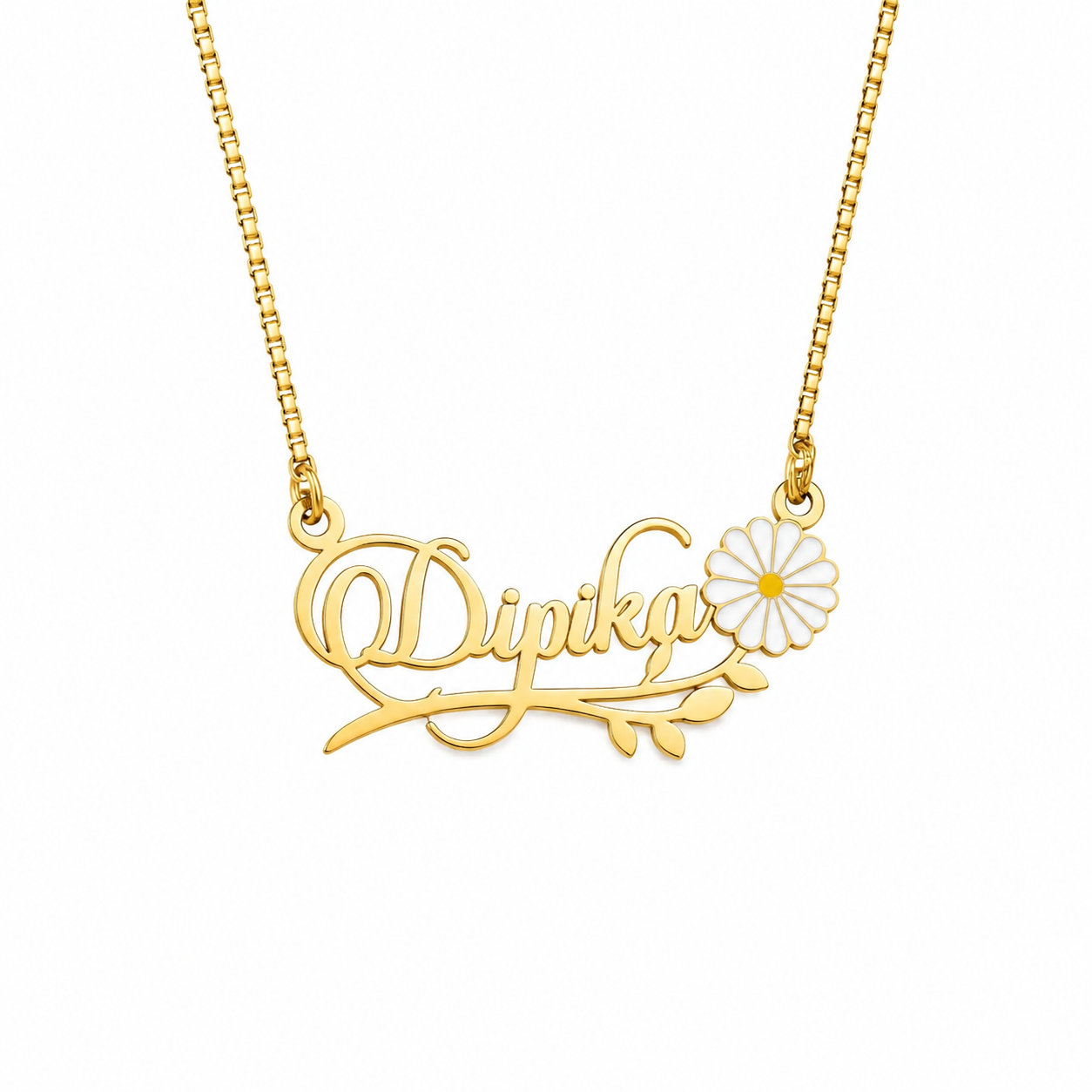 Personalized flower Name Necklace