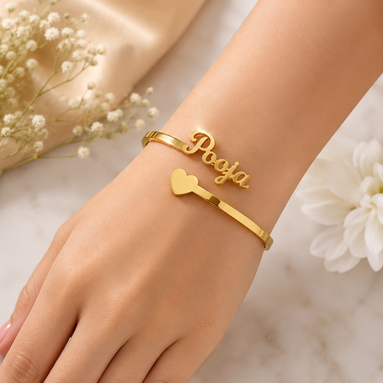 Personalized Name Bracelet for Women | Gold Finish