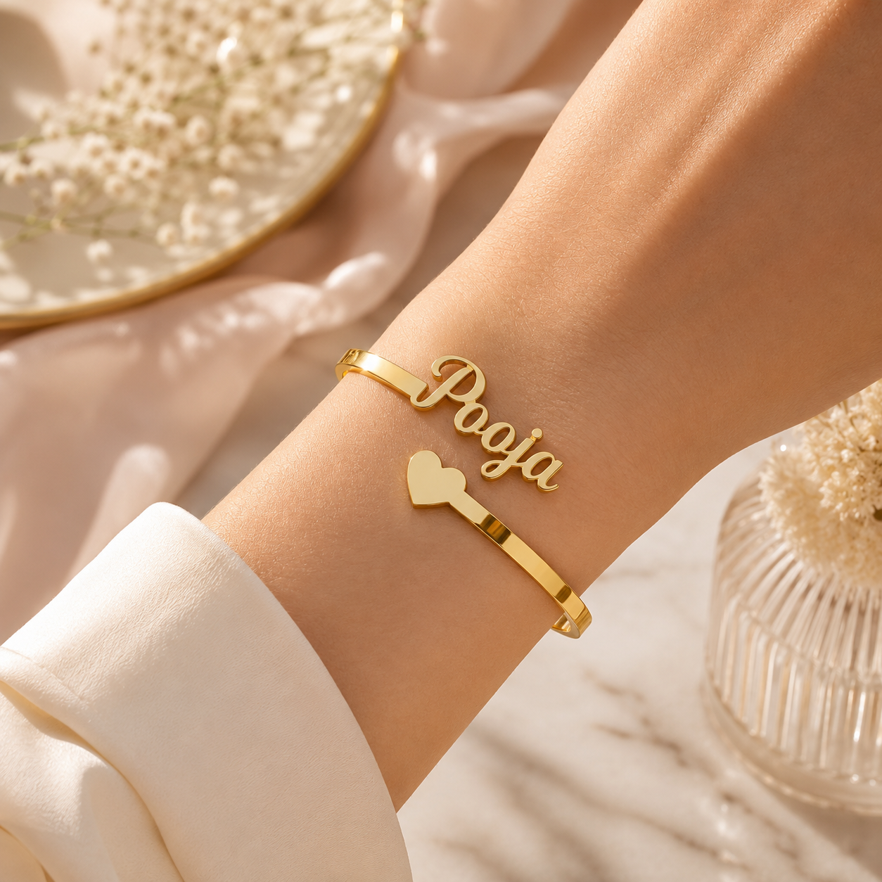 Personalized Name Bracelet for Women | Gold Finish
