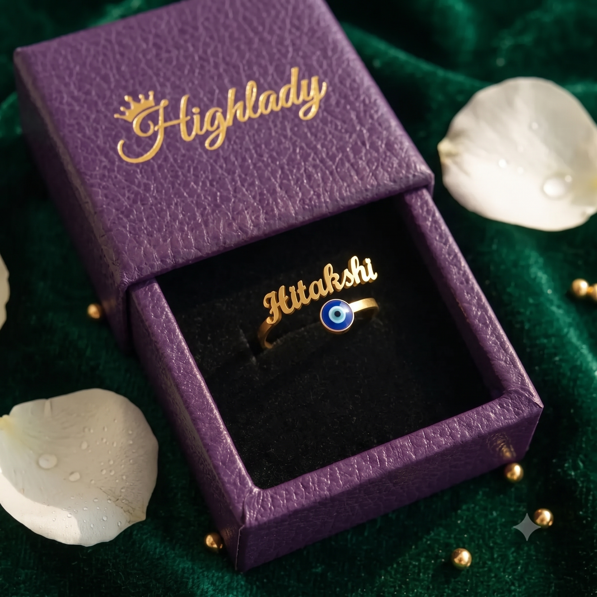 Personalized Evil Eye Name Ring