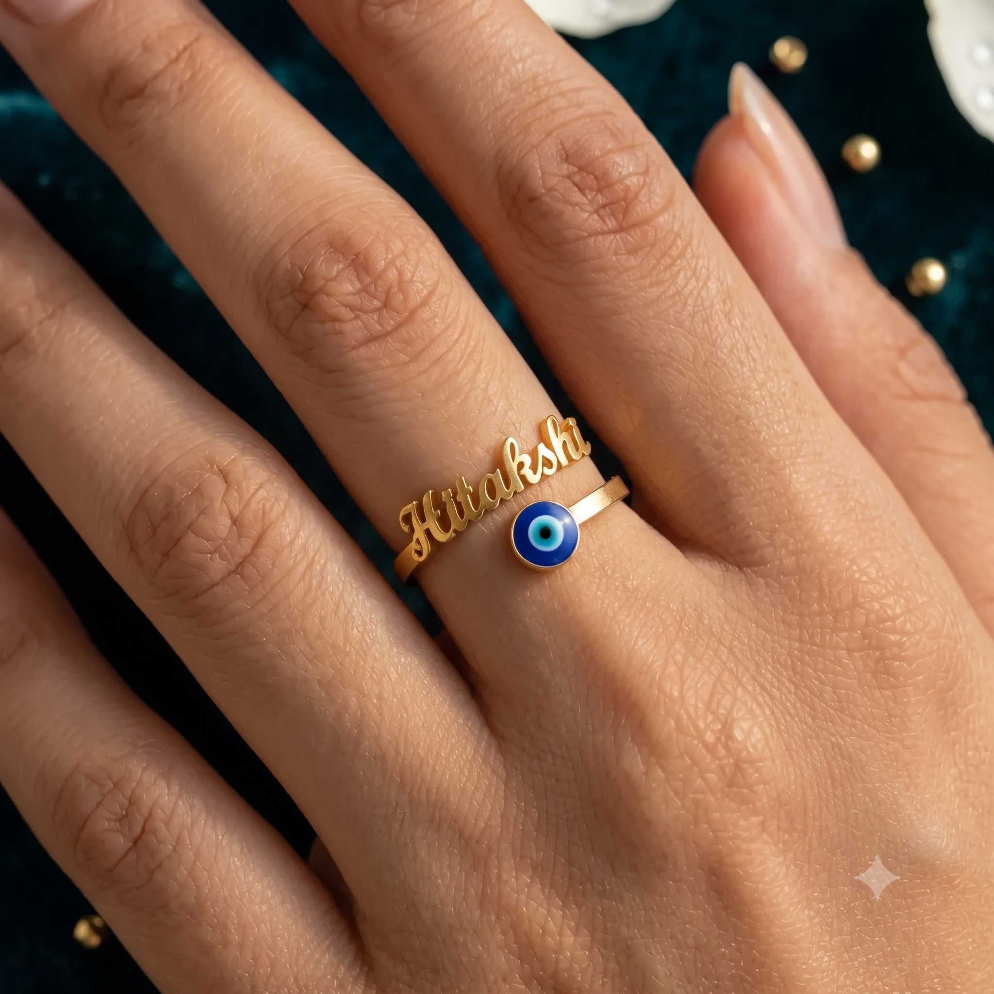 Personalized Evil Eye Name Ring
