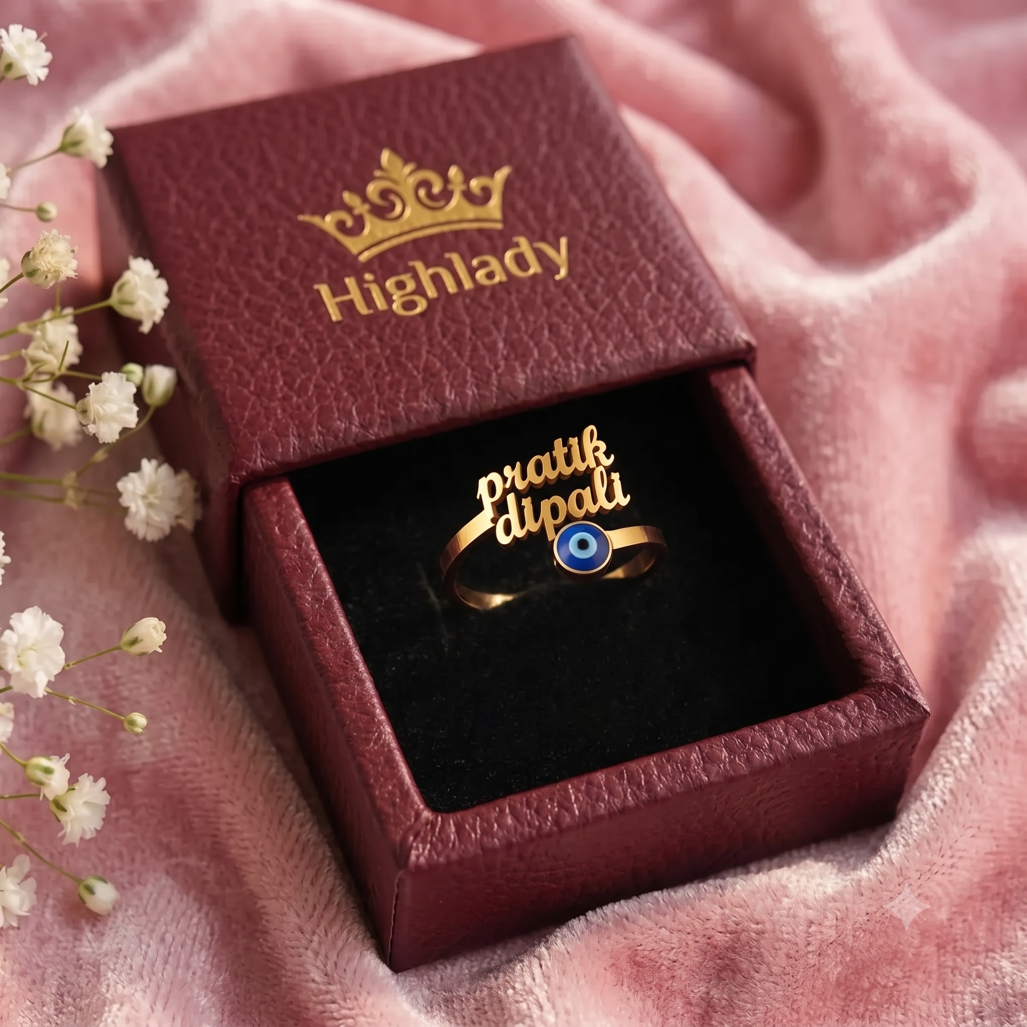personalized twoname evileye bypass ring