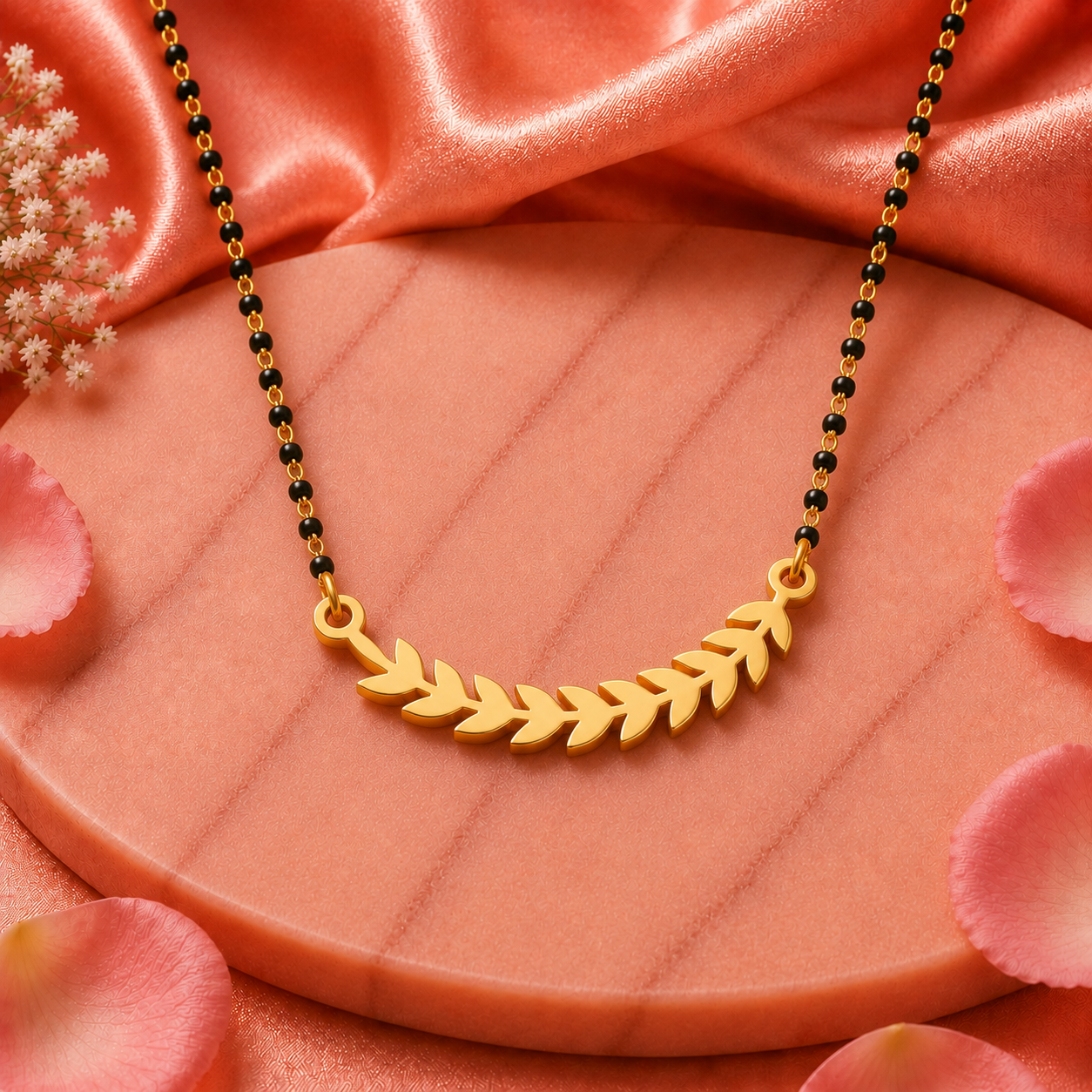 Elegant Leaf Design Mangalsutra Necklace for Women