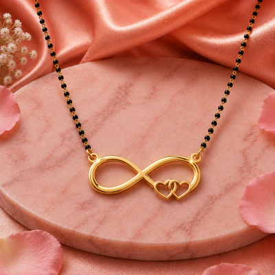 Infinity Double Heart Mangalsutra Necklace for Women