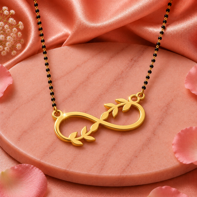 Infinity Leaf Design Mangalsutra Necklace for Women