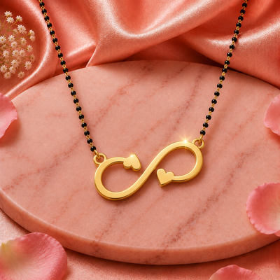 Double Heart Infinity Mangalsutra Necklace for Women