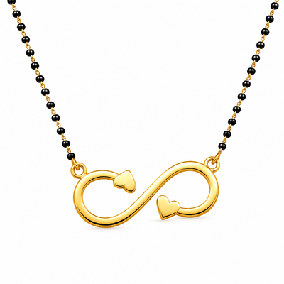 Double Heart Infinity Mangalsutra Necklace for Women