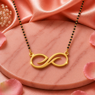 Elegant Infinity Mangalsutra Necklace for Women | Gold Tone