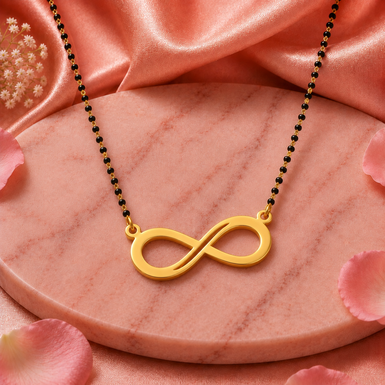 Elegant Infinity Mangalsutra Necklace for Women | Gold Tone