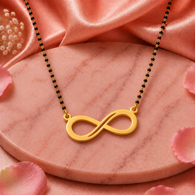 Elegant Infinity Mangalsutra Necklace for Women | Gold Tone