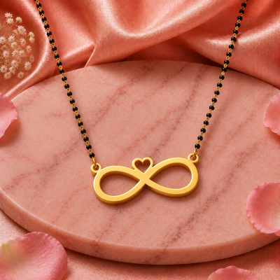 Infinity Heart Mangalsutra Necklace for Women | Gold Finish