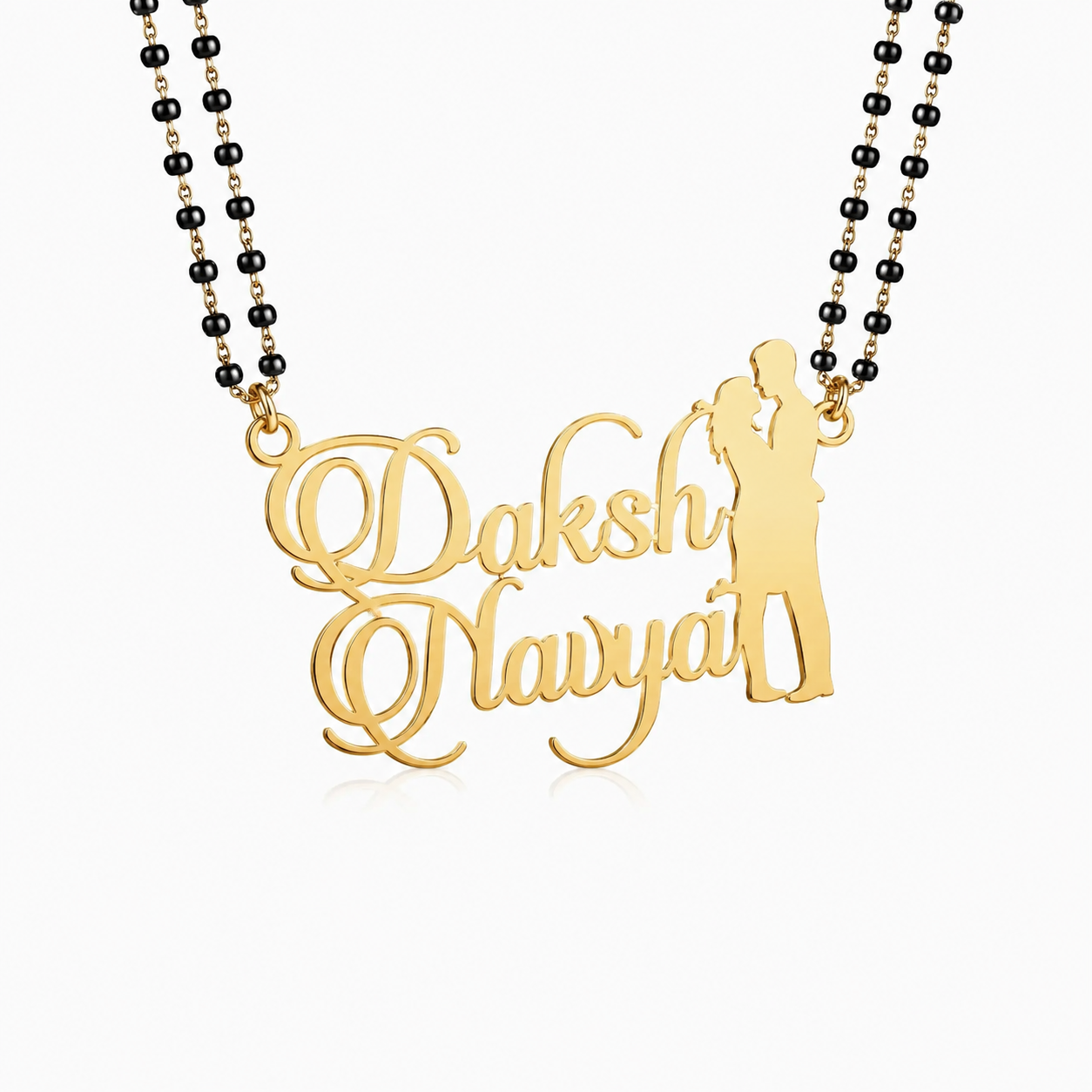 Personalized Couple Name Mangalsutra with Romantic Couple Design