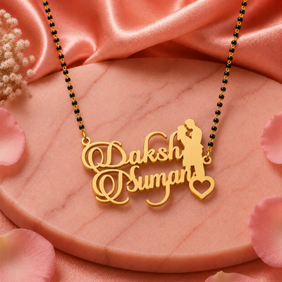 Personalized Couple Name Mangalsutra with Romantic Couple Design