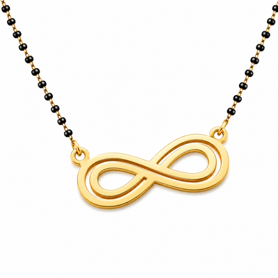 Infinity Heart Mangalsutra Necklace for Women | Gold Finish