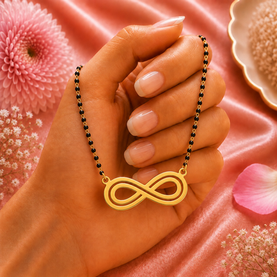 Infinity Heart Mangalsutra Necklace for Women | Gold Finish