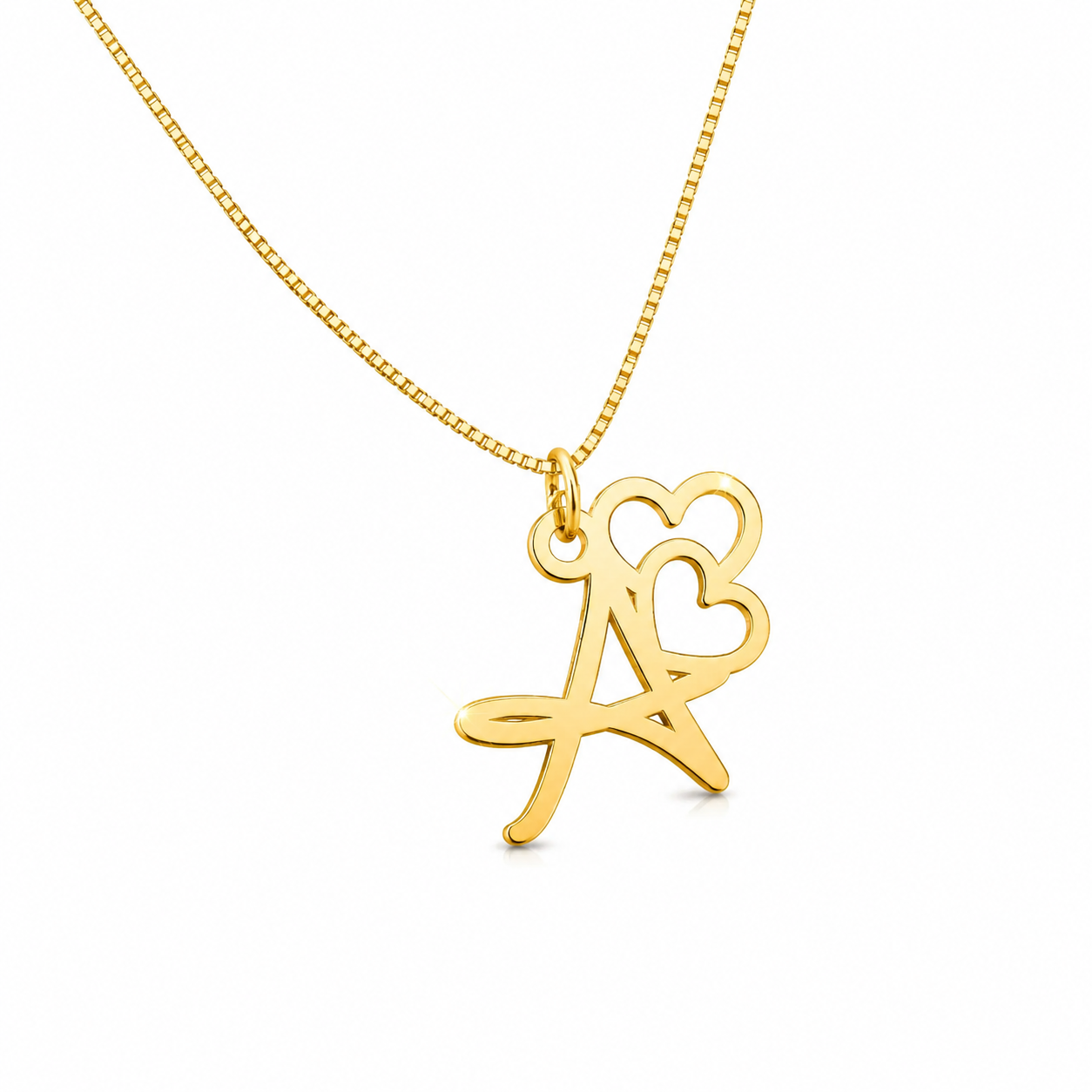 personalized initial doubleheart latter necklace