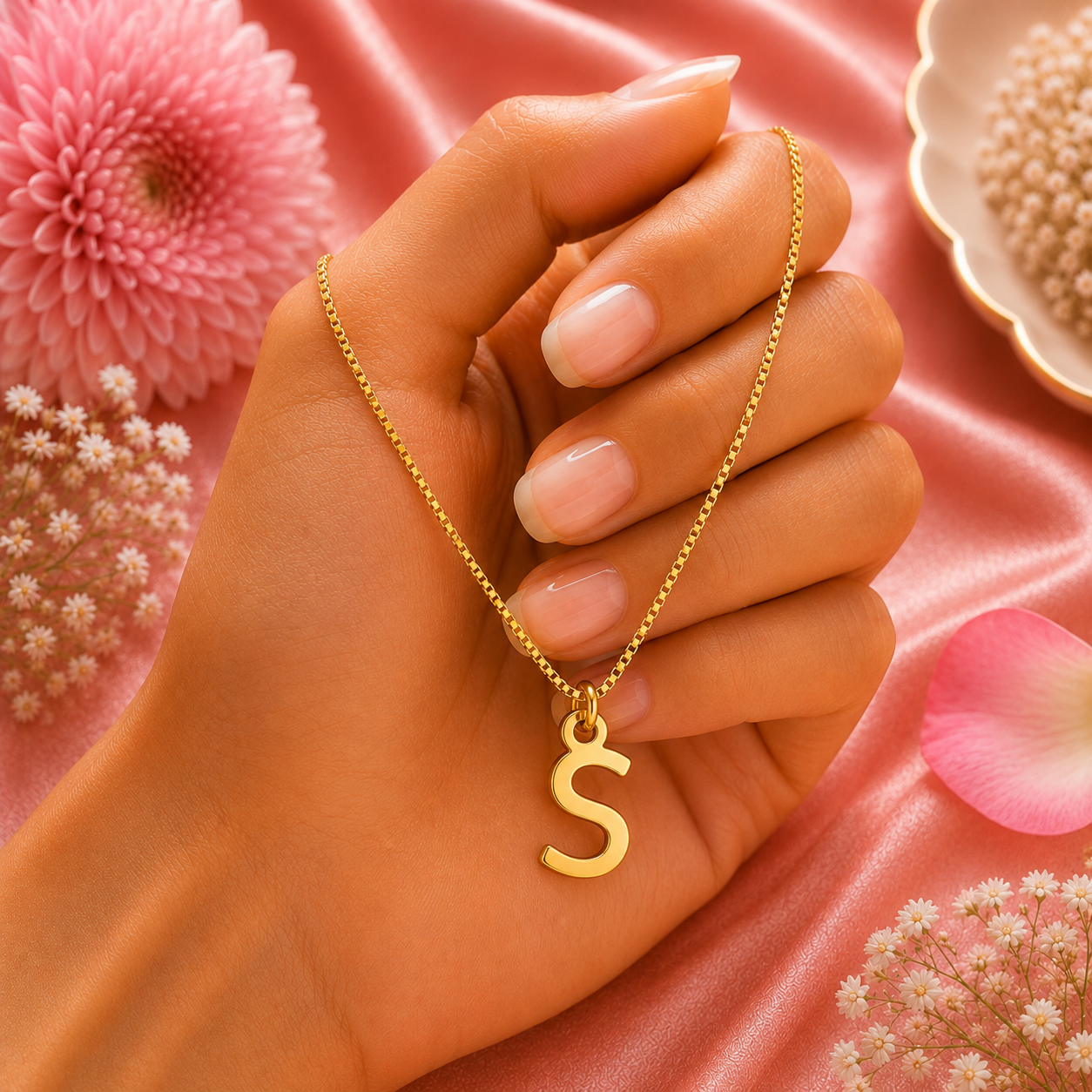 personalized initial latter pendant necklace