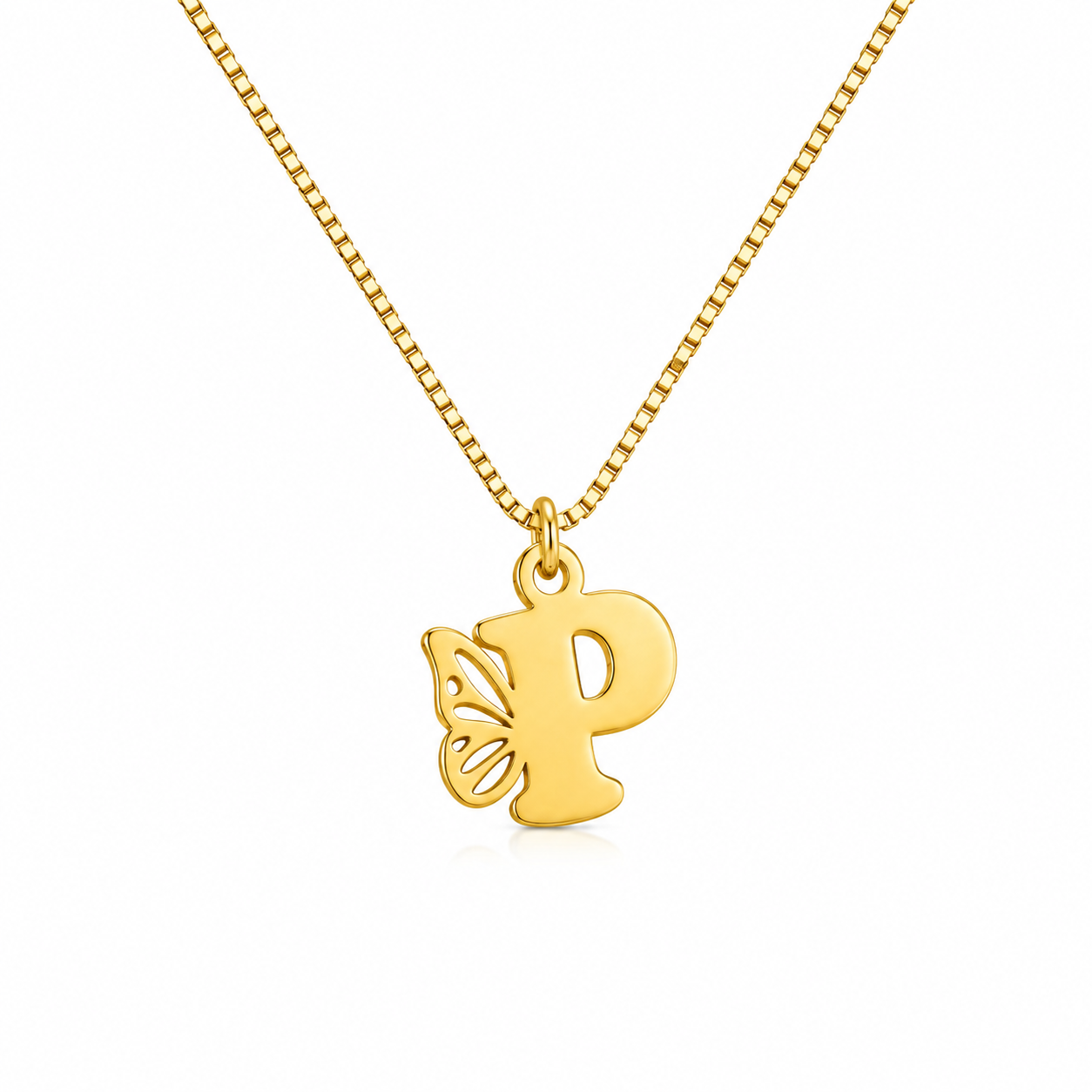 personalized butterfly latter wing initial necklace