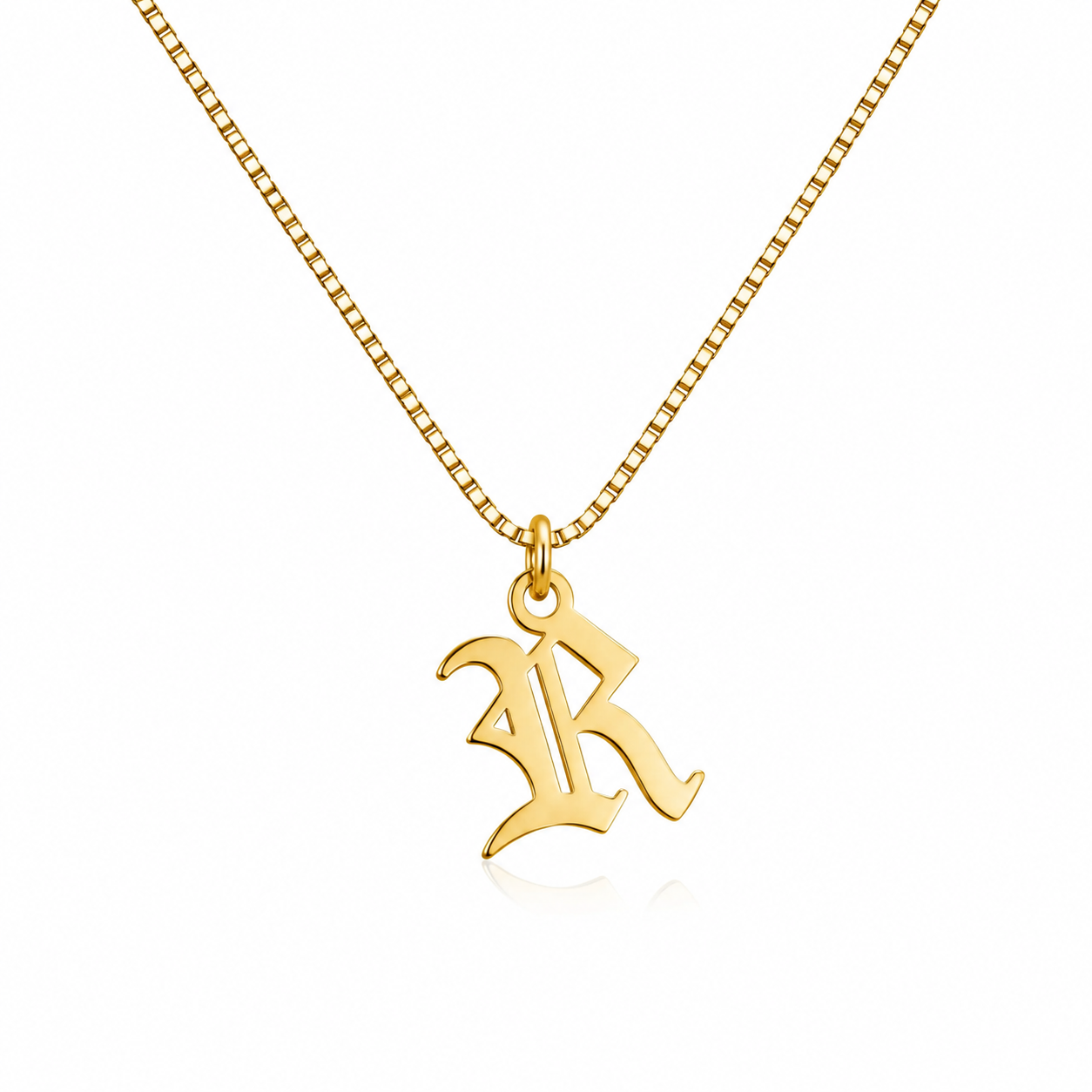 roman English initial latter pendant necklace