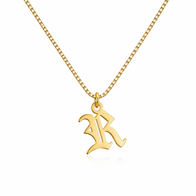 roman English initial latter pendant necklace