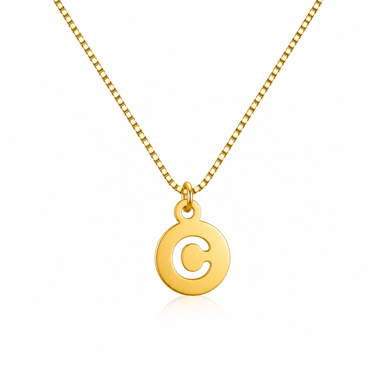 personalized cutout coin latter initial necklace