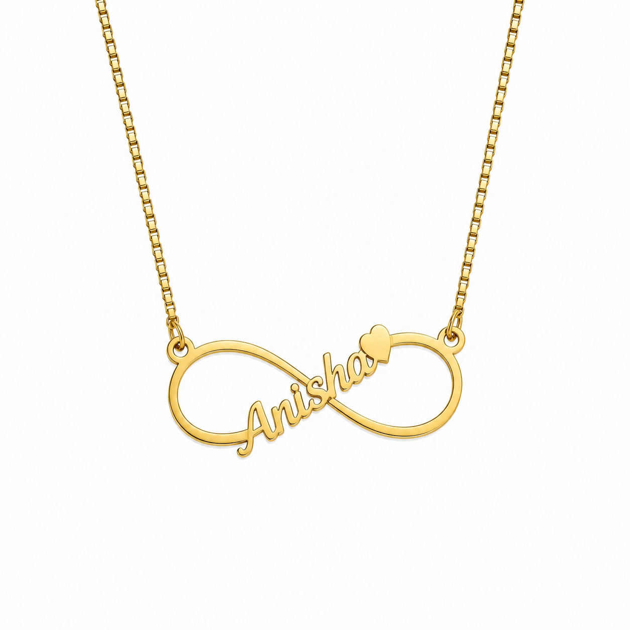Personalized Infinity Name Necklace with Heart Accent