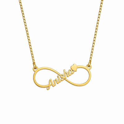 Personalized Infinity Name Necklace with Heart Accent