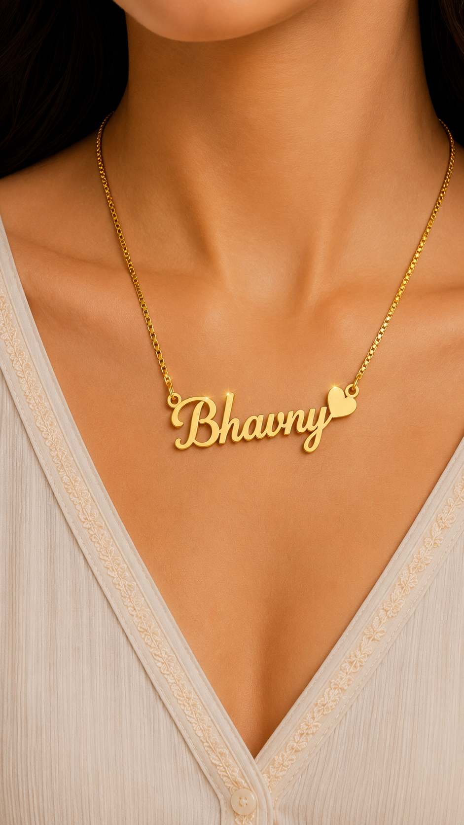 Custom Personalized Gold Nameplate Necklace