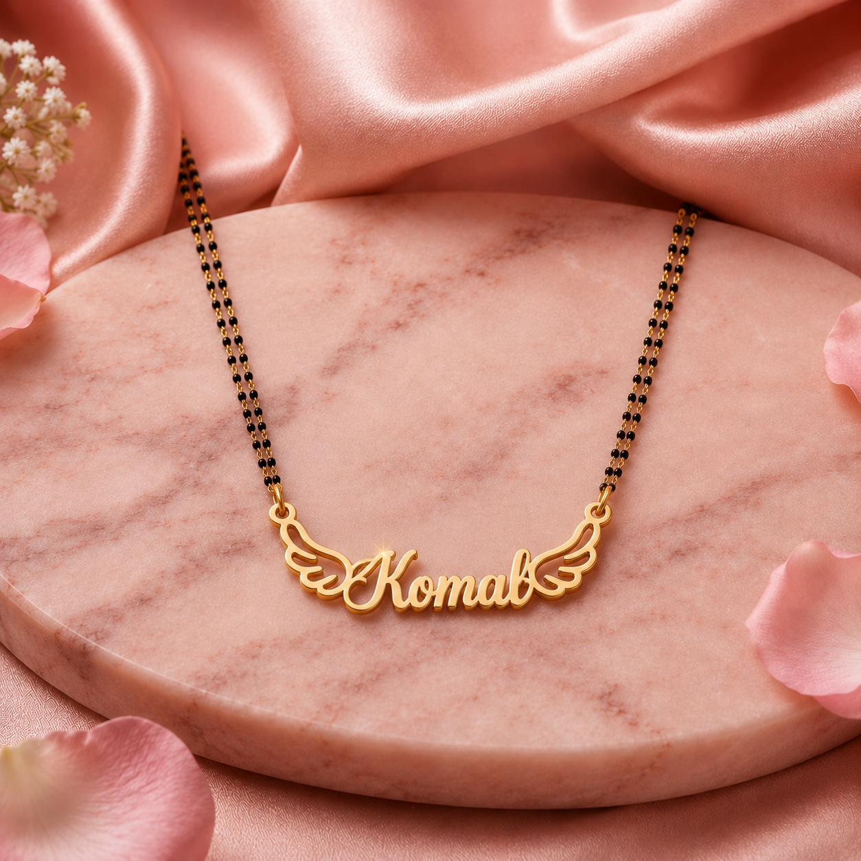 Personalized Angel Wings Nameplate Necklace