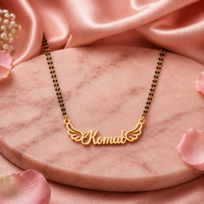 Personalized Angel Wings Nameplate Necklace