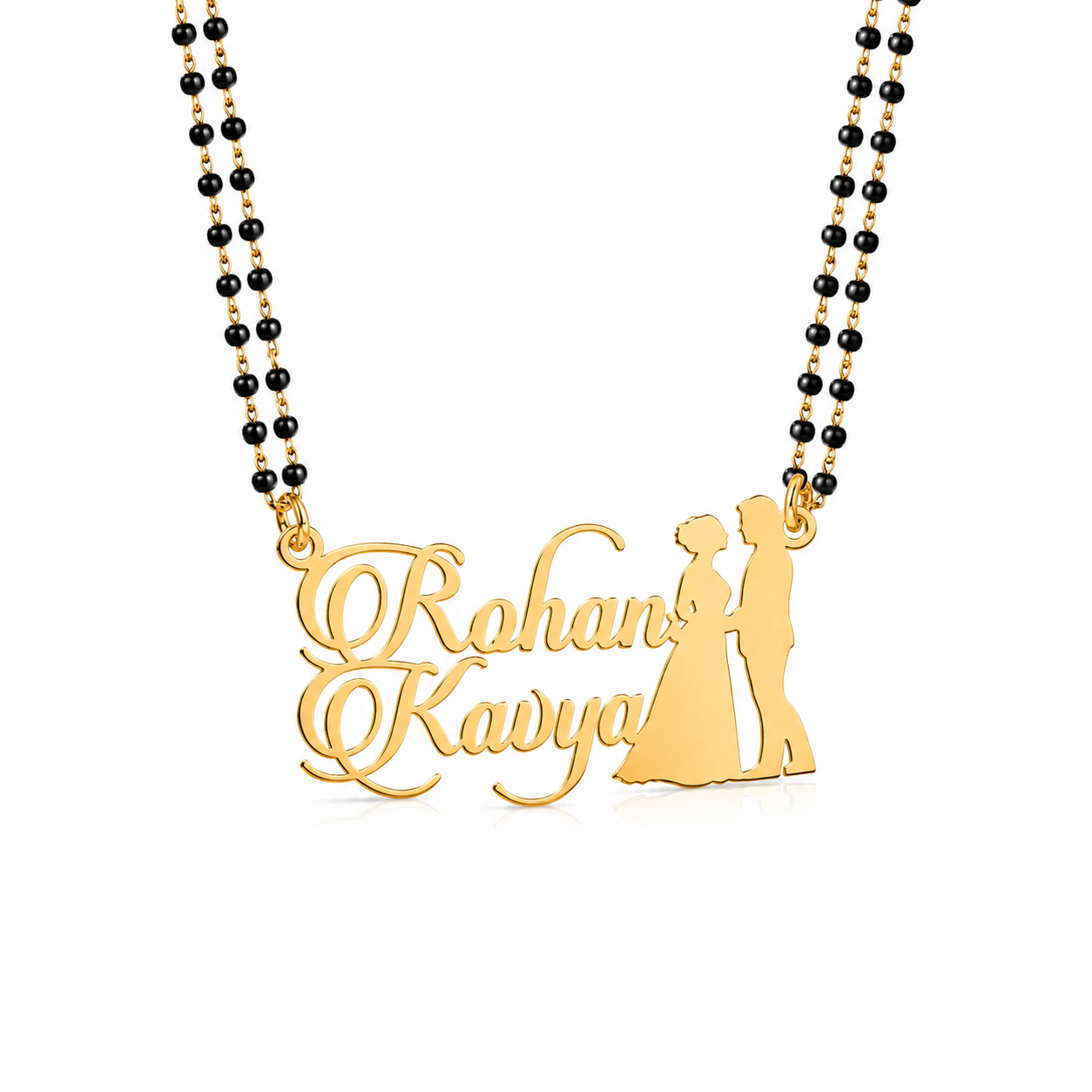 Personalized Couple Name Mangalsutra Necklace with Couple Pendant