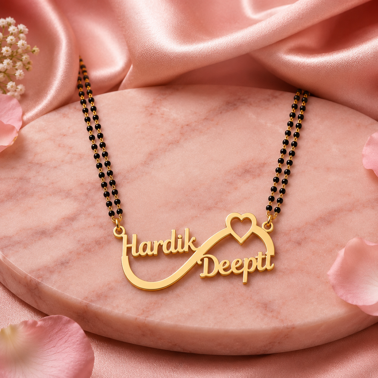 Personalized Couple Name Mangalsutra Necklace | Infinity Heart