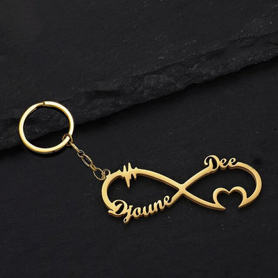 Personalized Infinity Couple Name Keychain