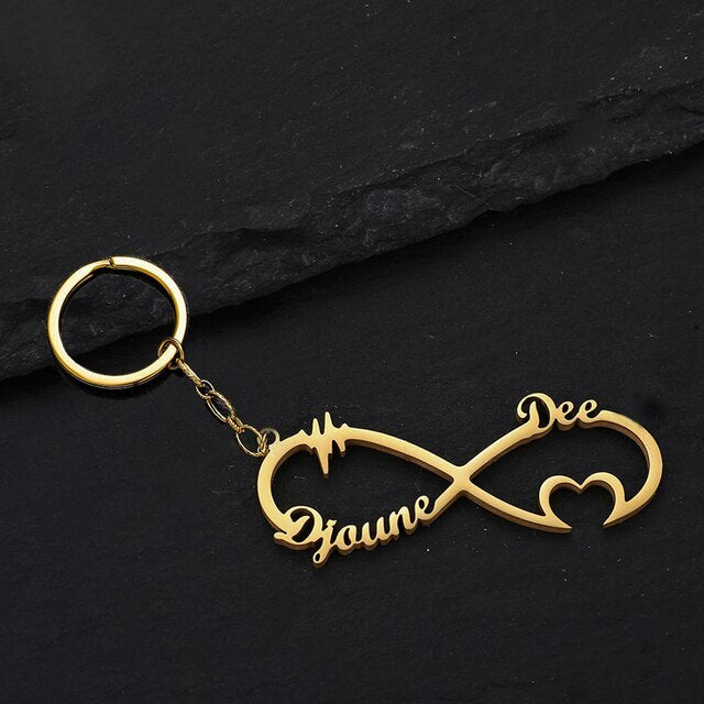 Personalized Infinity Couple Name Keychain