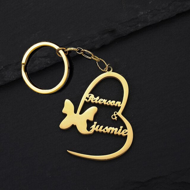 Personalized Heart & Butterfly Couple Name
