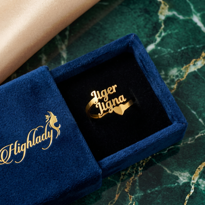 Personalized Two-Name Heart Bypass Ring