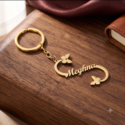 Personalized Butterfly Name Keychain