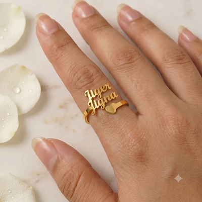 Personalized Two-Name Heart Bypass Ring