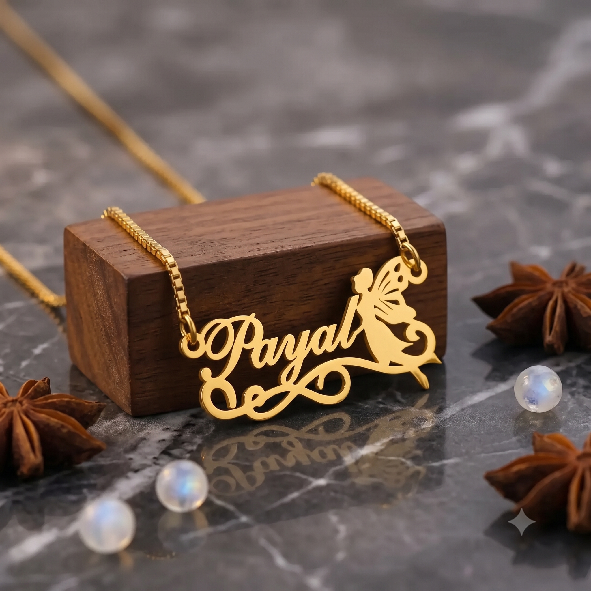 Personalized Fairy Nameplate Pendant Necklace