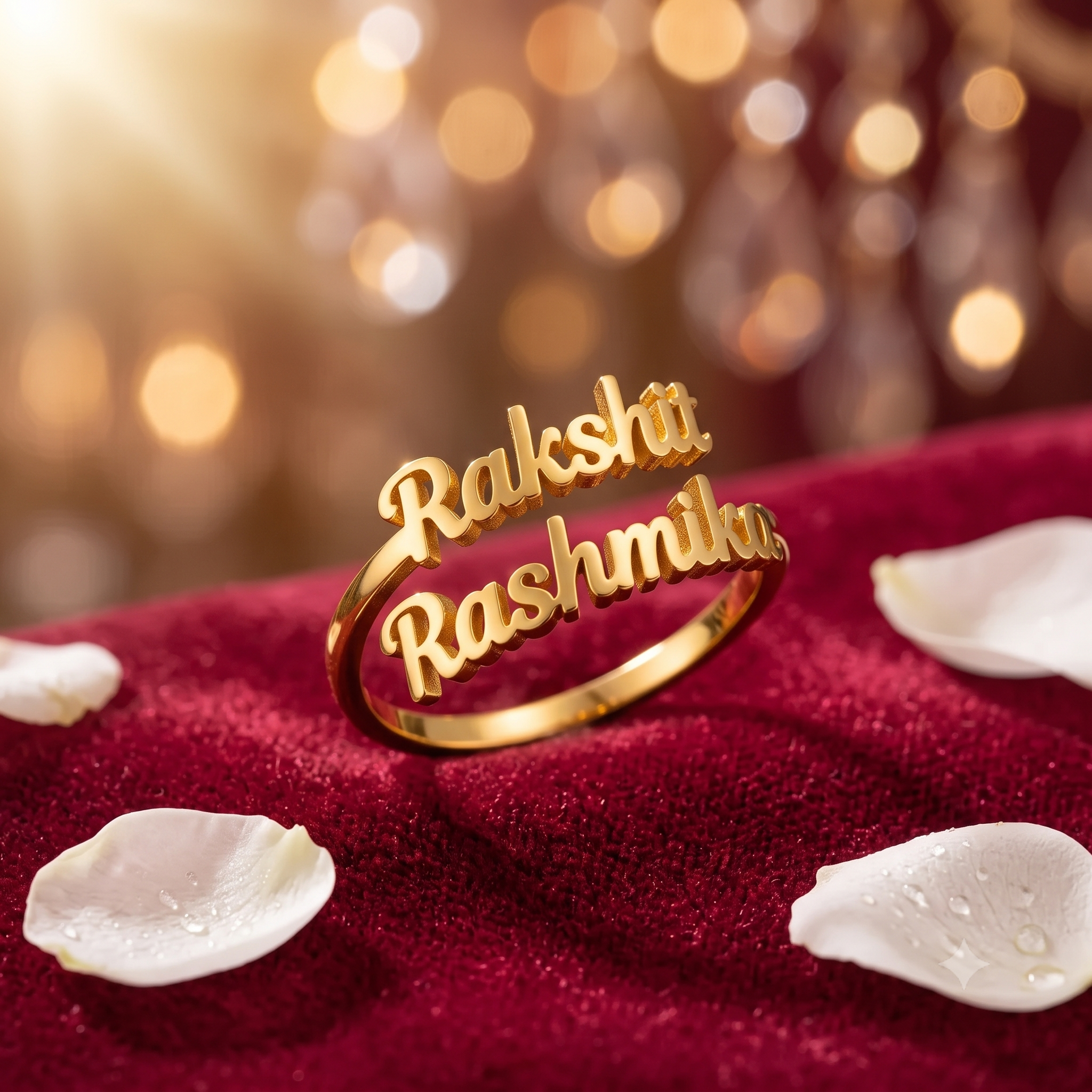 Personalized Two-Name Couple Wrap Ring