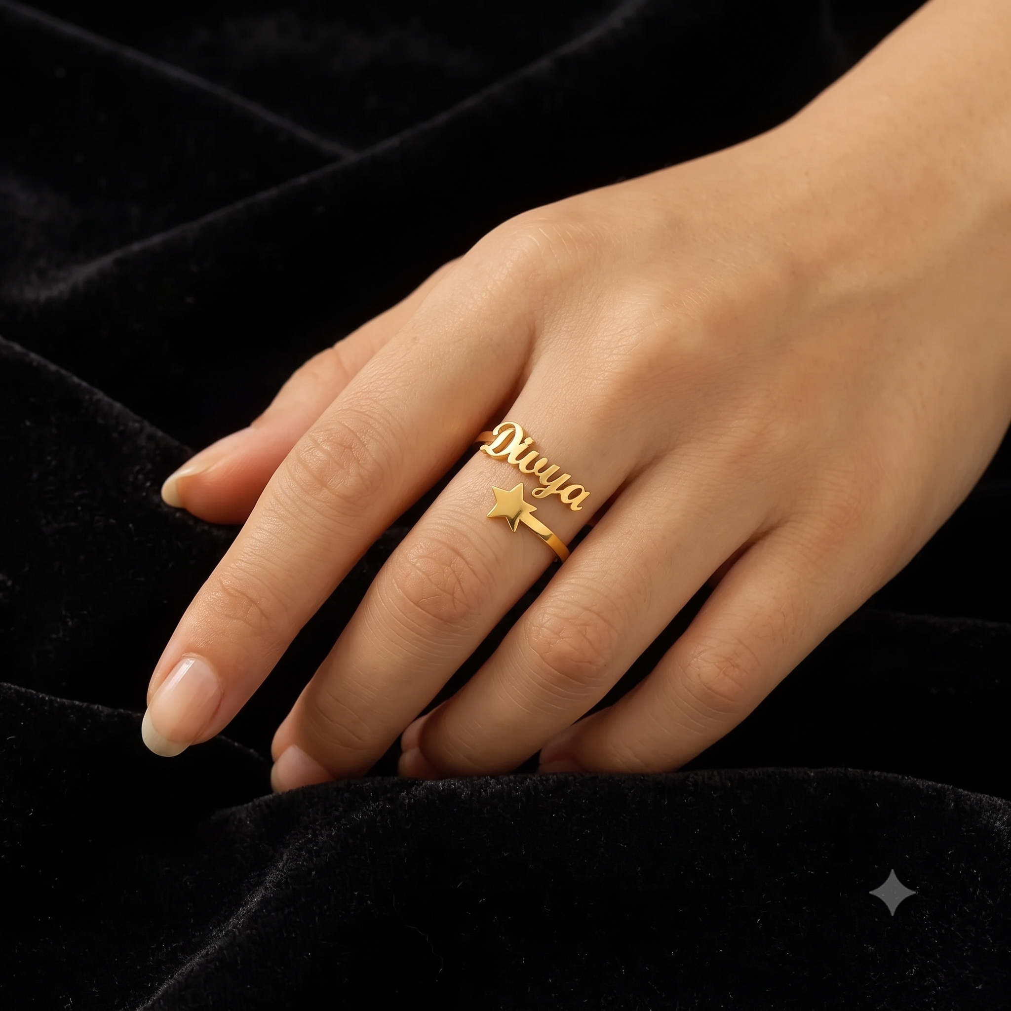 personalized star name wrap ring