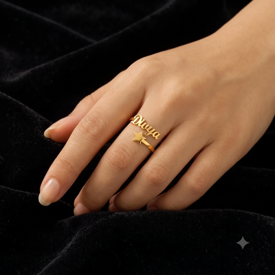 personalized star name wrap ring