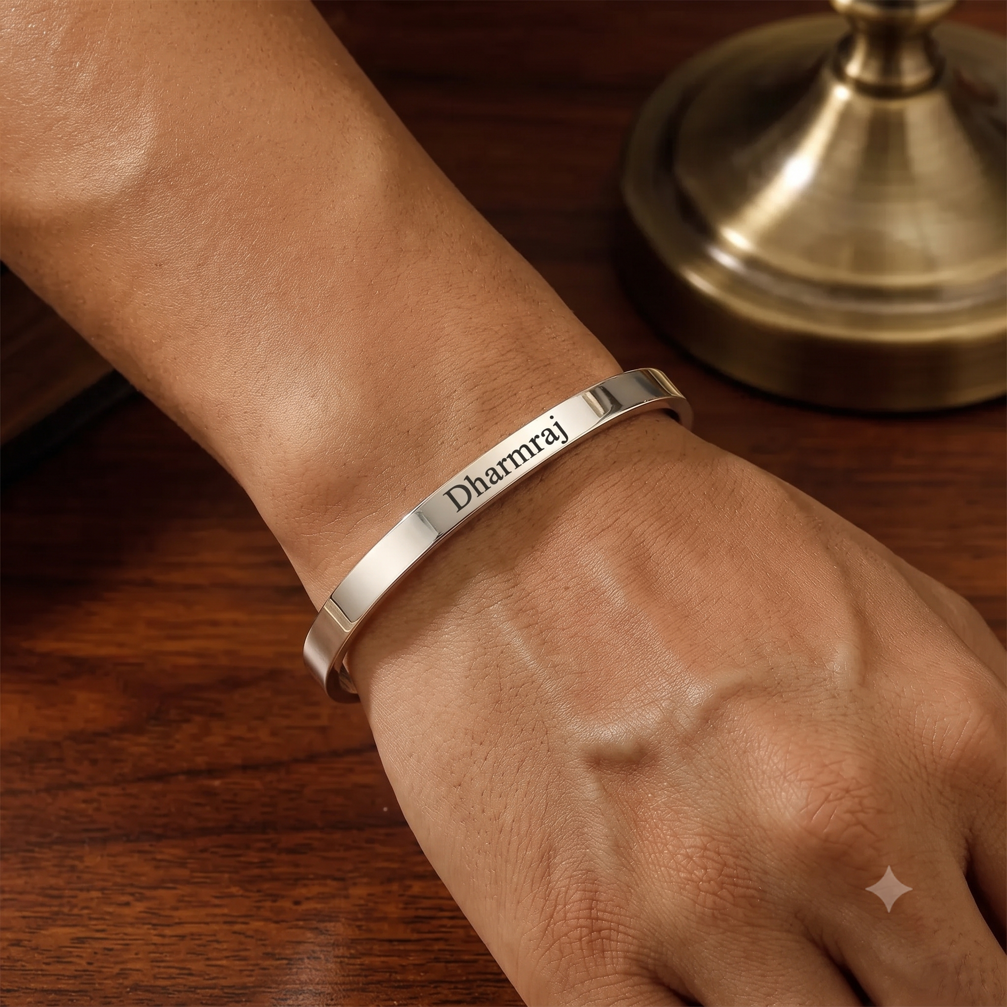 Personalized Double Name Gold Bangle | Custom Couple Bracelet