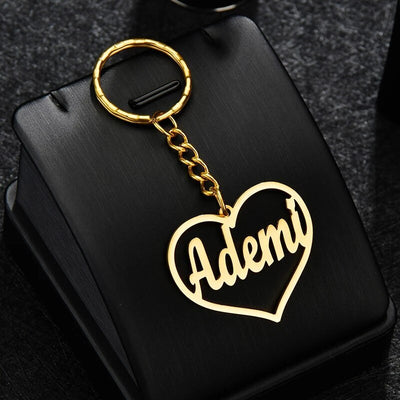 Personalized Open Heart Name Keychain