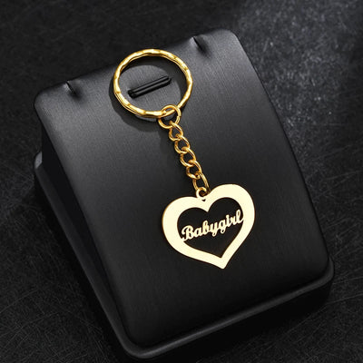 Personalized Hollow Heart Name Keychain