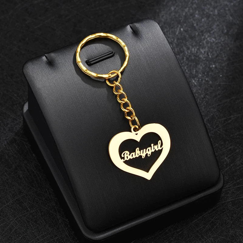 Personalized Hollow Heart Name Keychain